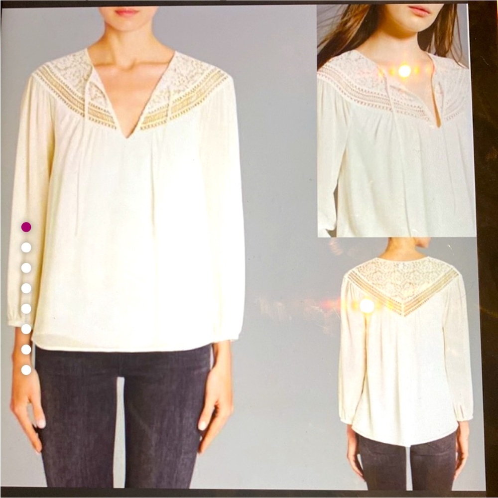 Elegant Cream Lace Detail Women's Top